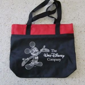 Walt Disney Company Careers Tote Bag Black Red Vinyl Mickey Mouse Used